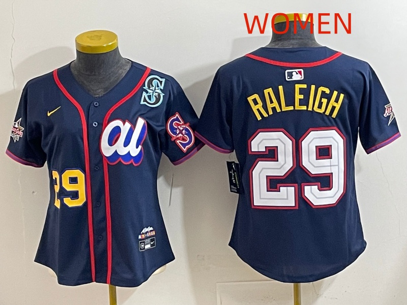 Women  2025 Seattle Mariners #29 Raleigh dark Blue All star Nike MLB Jersey style 003->san diego padres->MLB Jersey